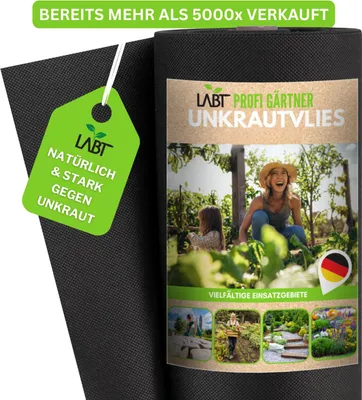 Produktbild von Unkrautvlies 1,6m x 50m 150g/m² Gartenvlies Mulchvlies Schutzvlies Beetvlies