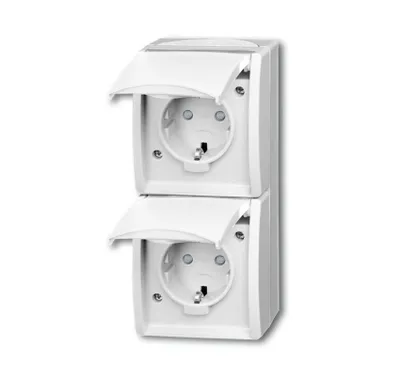 Produktbild von Busch-Jaeger 20-02 EBW-54, CEE 7/3, 2P+E, Weiß, IP44, 250 V, 16 A