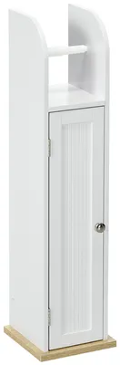 Produktbild von Badezimmerschrank mit Toilettenpapierhalter und 3-F?cher-Schrank, 20 x 20 x 80 cm, Wei?