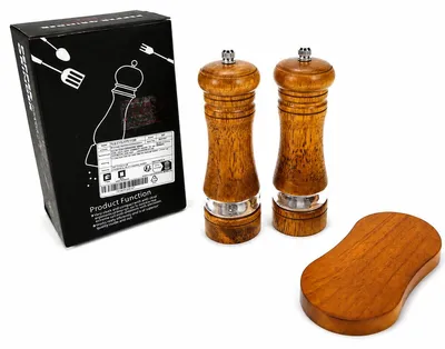 Productafbeelding van INF Retro Kleur Pepermolen Set met Dubbele Basis - Handmatig Verstelbare Grofheid