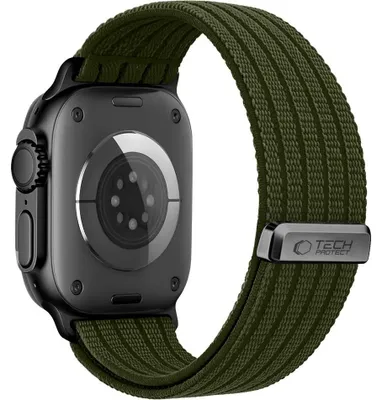 Produktbild von Nylon Armband für Apple Watch 8 / 9 / 10 / 11 / SE / Ultra (44 / 45 / 46 / 49 mm) Tech-Protect, Grün