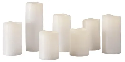 Immagine prodotto di Set di 7 candele LED per esterni, con telecomando, diametro 7,5 cm