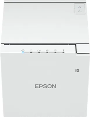 Produktbild von Epson TM-m30III (151A0), Thermodruck, POS-Drucker, Ober- & Vorderseite, Verkabelt & Kabellos, Weiß, Android, iOS