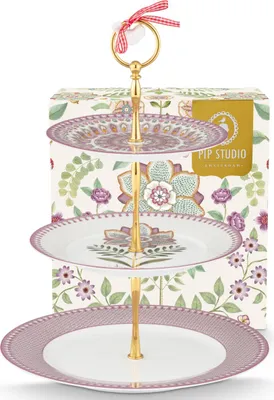 Produktbild von PIP STUDIO Lily&Lotus Lilac Etagere 3tlg