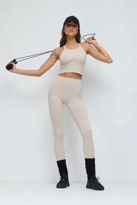 Produktbild von Sportleggings mit hohem Bund, Beige, L
