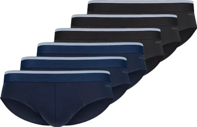 Produktbild von SKINY Herren Slips. 6er Pack - Brasil-Slips Baumwolle Multipack, Unterwäsche, Baumwolle Stretch Blau/Schwarz S