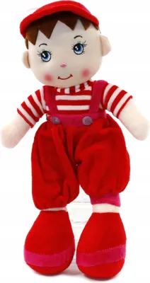 Produktbild von Große Stoffpuppe Junge 55cm - Weiche Kuschelpuppe zum Spielen & Schmusen Bunte Stofftier