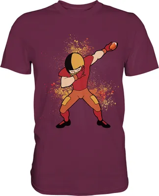 Produktbild von Dabbing American Football Spieler T-Shirt – Burgundy / L