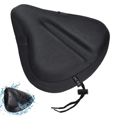 Imagen del producto de Cubierta para sillín de bicicleta, funda de gel para sillín, compatible con bicicletas estáticas, protección impermeable para sillín (29 x 27 cm)