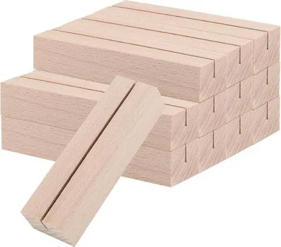 Produktbild von Famanu Tischkartenhalter 12 Stück - Holzständer für Hochzeiten und Restaurants