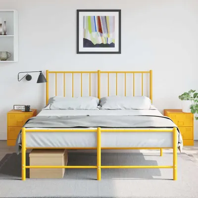 Image de vidaXL Tables de nuit 2 pcs. Jaune 34,5x39x44 cm Acier