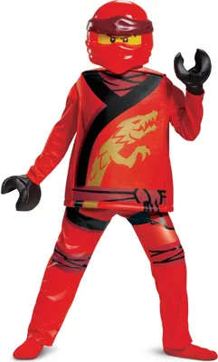 Immagine prodotto di Costume Kai per bambini Ninjago Lego rosso - 104/116 (4-6 anni)