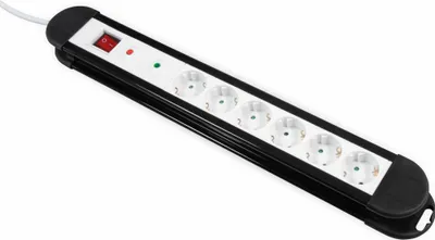 Image de multiprise 6 prises McPower "KL-06", protection contre les surtensions, longueur d'amenée 1,4m