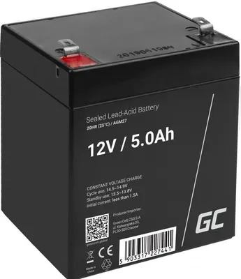 Produktbild von Green Cell AGM VRLA 12V 5Ah wartungsfreie Batterie für Alarmanlagen, Registrierkassen, Spielzeug