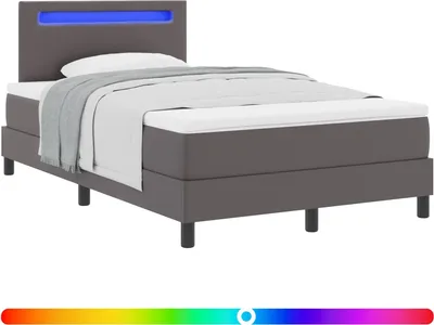 Immagine prodotto di vidaXL Letto a molle con materasso grigio 120 x 200 cm in Similcuoio