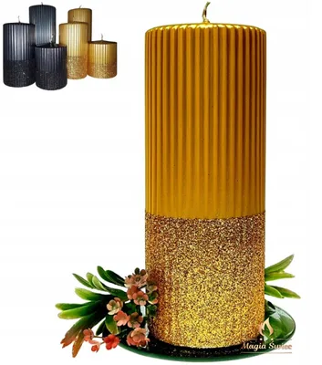 Produktbild von Adpal RYLEN BROKATTI Kerze Gold Glitzer 20 cm