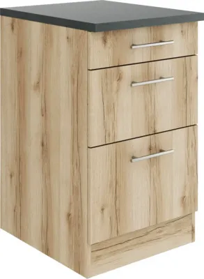 Produktbild von Optifit Schubladenunterschrank Livorno290 BxTxH 50 x 60 x 84,8 cm wildeiche matt strukturiert zerlegt KULI U536-9+