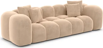 Produktbild von Samtstoff 3-Sitzer Couch Valora Beige