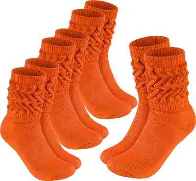 Image de Chaussettes BRUBAKER Slouch - Chaussettes de sport pour femmes, Orange, taille 39-42, 4 paires