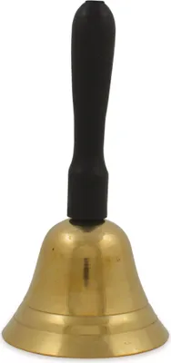 Produktbild von Weihnachtsmann Christkind Glocke aus Metall 13360 | Schwarz Gold - 11 cm