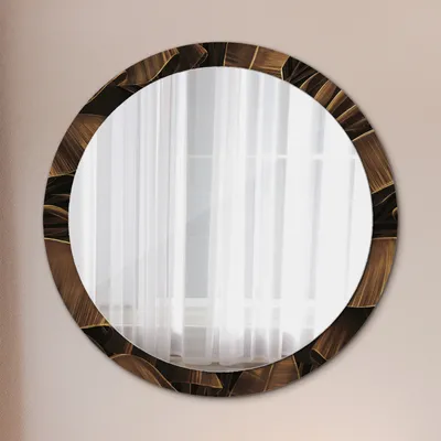 Produktbild von Ø100cm Spiegel - Glasrahmen mit Aufdruck - Wandspiegel Schlafzimmer - bronze banane