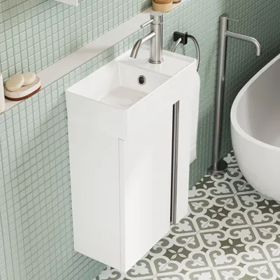 Obrázek produktu pro Koupelnový nábytek 40 cm - Umyvadlo se úložným prostorem - Nástěnný nábytek - Moderní design