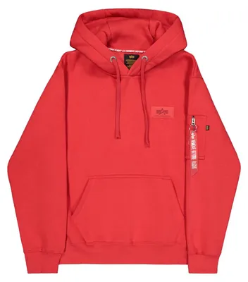 Immagine prodotto di Felpa con cappuccio ALPHA INDUSTRIES BACK PRINT HOODY uomo, taglia:S, colore:Speed Red
