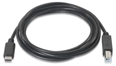 Produktbild von AISENS A107-0053, 1 m, USB C, USB B, USB 2.0, Schwarz