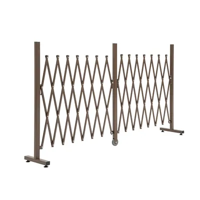 Produktbild von Scherengitter Ausziehbar Absperrgitter Aluminiumzaun für Garten 52-405cm Braun