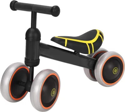 Produktbild von Kinder Laufrad Balance Lauflernrad Spielzeug mit 4 Räder für Kinder Geschenk 1-3 Jahren Schwarz