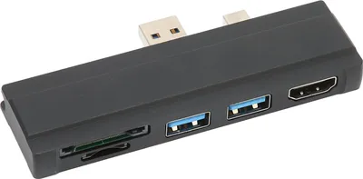 Obrázok produktu pre Pre Surface Dock 5 v 1 5 Gb/s čítačka pamäťových kariet 4K rozlíšenie Hliníkový plášť Hot Swap USB3.0 Hub pre Win10 pre Win XPBlack
