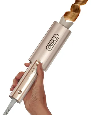 Immagine prodotto di Arricciacapelli automatico 32 mm - Riccioli grandi - Onde da spiaggia - Per capelli lunghi - Rivestimento in ceramica - Doppia tensione 110-240 V - Oro