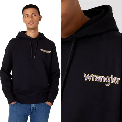 Produktbild von WRANGLER Herren, Sweatshirt GRAPHIC HOODIE, XXL, Schwarz, kapuzenpullover, , hoodie