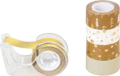 Image de HEYDA 203584538 HEYDA Deko-Klebeband Mini "Bäume", gold / natur