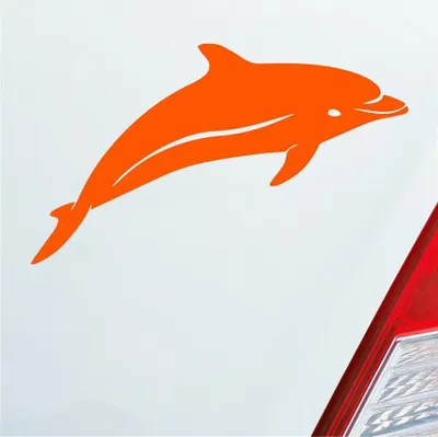 Produktbild von Auto Aufkleber Delphin Delfin Fisch Tier Tuning 12x7 cm Orange Sticker Heckscheibenaufkleber