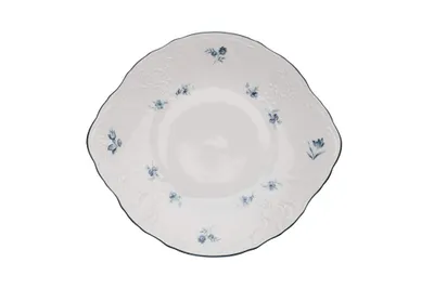 Image de Thun 1794 Assiette à tarte, porcelaine tchèque, Bernadotte, 27 cm, rosettes bleues, Thun