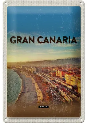 Produktbild von Blechschild Reise 20x30cm Gran Canaria Spain Panoramablick Meer