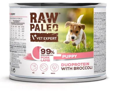 Zdjęcie produktu dla RAW PALEO Duoprotein Wieprzowina i Jagnięcina Puppy - mokra karma dla psów - 200g