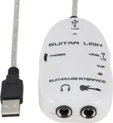 Zdjęcie produktu dla Interfejs audio USB, interfejs audio gitary interfejs gitary do interfejsu USB kabel adapter ze złączem rejestrator do komputera PC (BIAŁY)