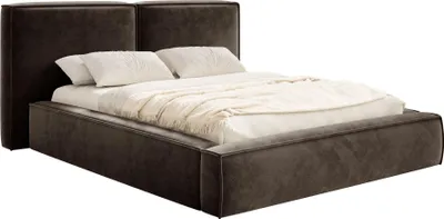 Produktbild von Selsey Tilves – Polsterbett 200x200 mit Bettkasten, Lattenrost, Velours, braun