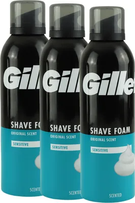 Produktbild von Gillette Foam Rasierschaum 3 x 200 ml für empfindliche Haut Sensitive for Men Set