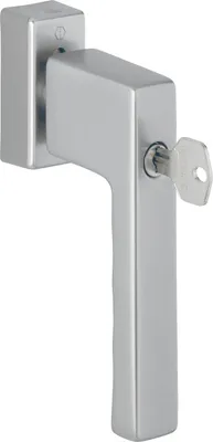 Image de Poignée de fenêtre HOPPE TOULON cylindre de blocage, VK 32-42 mm, aluminium argent anodisé