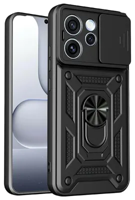 Produktbild von OPPO Reno15 Pro Hülle - Coverup Armor Ring Ständer Back Cover mit Kamera Schutz - Schwarz