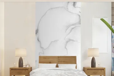 Obrázek produktu pro MuchoWow® Fototapety do obývacího pokoje nebo ložnice tapety vinylové motivy tapety Mramor - bílý - linie 120x240cm