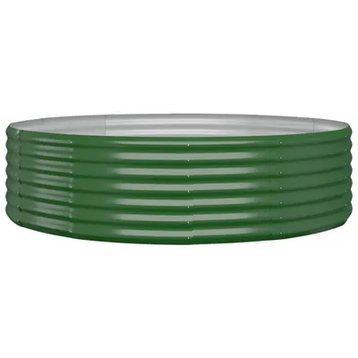 Zdjęcie produktu dla vidaXL Podwyższone łóżko Stal malowana proszkowo 140x140x36 cm Zielony