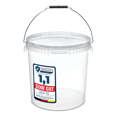 Produktbild von garronda Eimer mit Deckel, 20 Liter, Transparent, Polypropylen (PP), Lebensmittelecht, Auslaufsicher, für Lebensmittel & Chemikalien, GD-0072