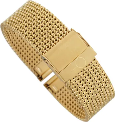 Produktbild von Minott Uhrenarmband Milanaise Edelstahl glänzend gelbgoldfarben 30674, Stegbreite:22mm