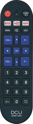 Image de DCU Advance Tecnologic 30901000, TV, IR sans fil, boutons, noir