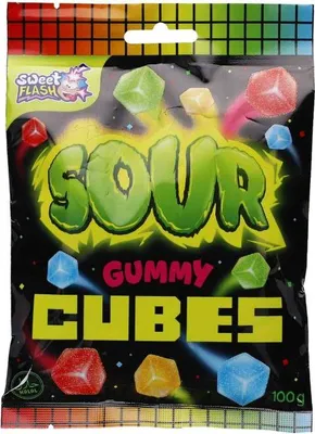 Produktbild von Sweet Flash Sour Gummy Cubes 100g