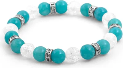 Productafbeelding van Parelarmband van calciet en kristal, model MINK72 / 18
